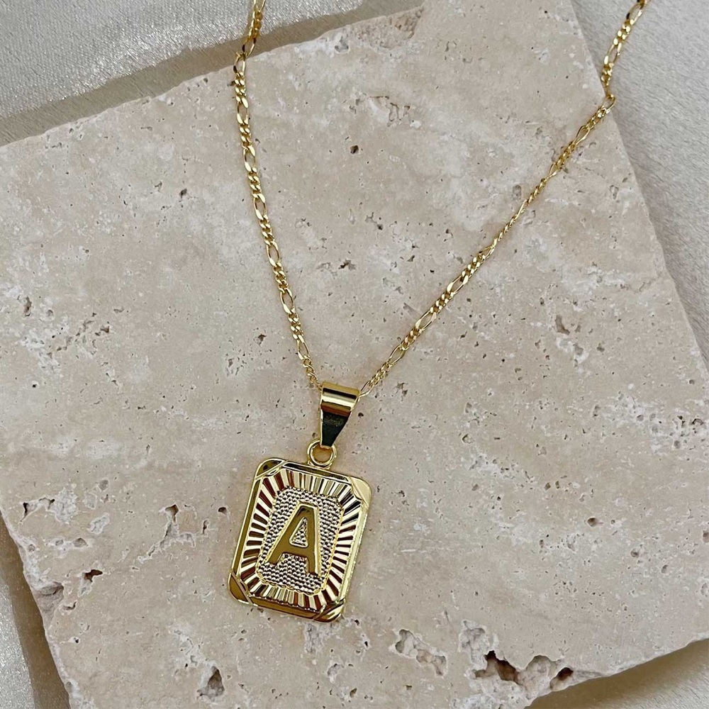 Bracha Gold Filled Initial Card Necklace